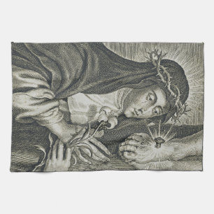 Heilige Katharina von Siena Kreuzigung Art Noir Gl Geschirrtuch