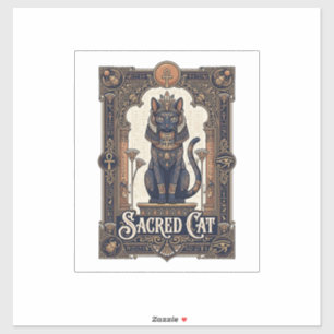 Heilige Katze Katze Altes Ägypten Vintage Vektor K Aufkleber