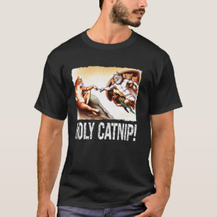 Heilige Katzenminze Kätzchen Katze Malerei Parodie T-Shirt