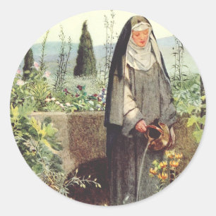 Heilige Klara von Assisi: Patronin des Fernsehens Runder Aufkleber