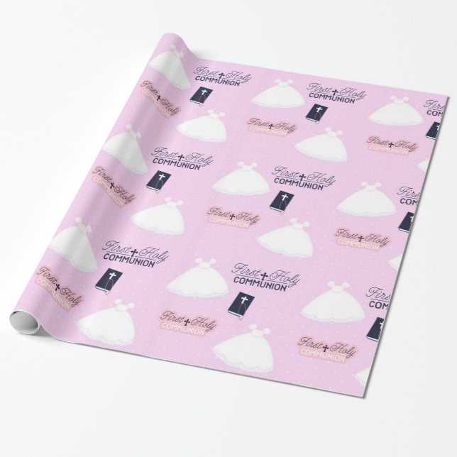 Heilige Kommunion Christening Geschenkpapier (Ungerollt)