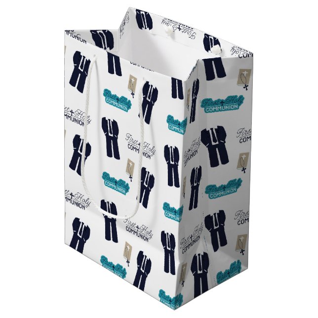 Heilige Kommunion Christening Mittlere Geschenktüte (Vorderseite Schrägansicht)