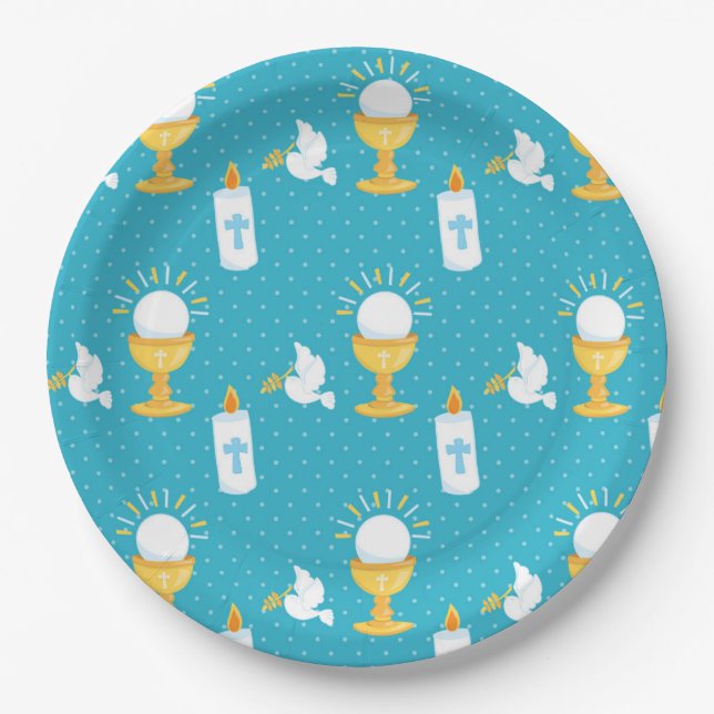 Heilige Kommunion Christening Pappteller (Vorderseite)