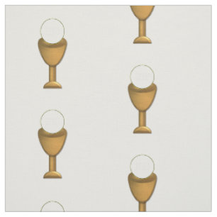 Heilige Kommuniongoldener Chalice und Wirts-Gewebe Stoff