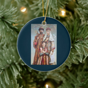 Heilige königliche Märtyrer Nikolaus II. Orthodoxe Keramik Ornament