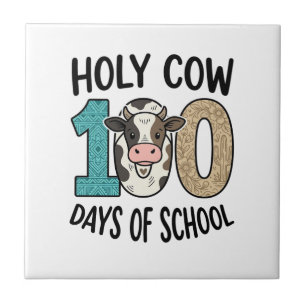 Heilige Kuh 100 Tage Schule Vintage Kuh Shirt Desi Fliese