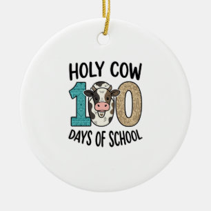 Heilige Kuh 100 Tage Schule Vintage Kuh Shirt Desi Keramik Ornament