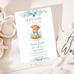 Heilige Kuh Baby Shower Junge Einladung