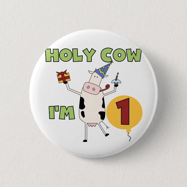 Heilige Kuh bin ich T-Shirts 1 und Geschenke Button (Vorderseite)