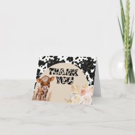 Heilige Kuh | Boho Baby Shower | Pampas Grass Dankeskarte