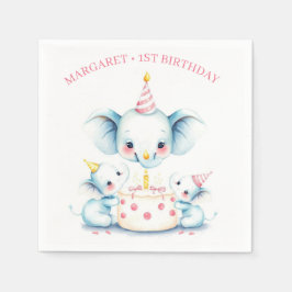 Heilige Kuh Boho Greenery Highland Cow 1. Geburtst Serviette