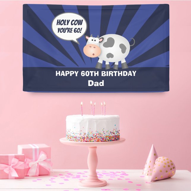 Heilige Kuh Du bist 60 Niedlicher Happy 60. Geburt Banner (Von Creator hochgeladen)
