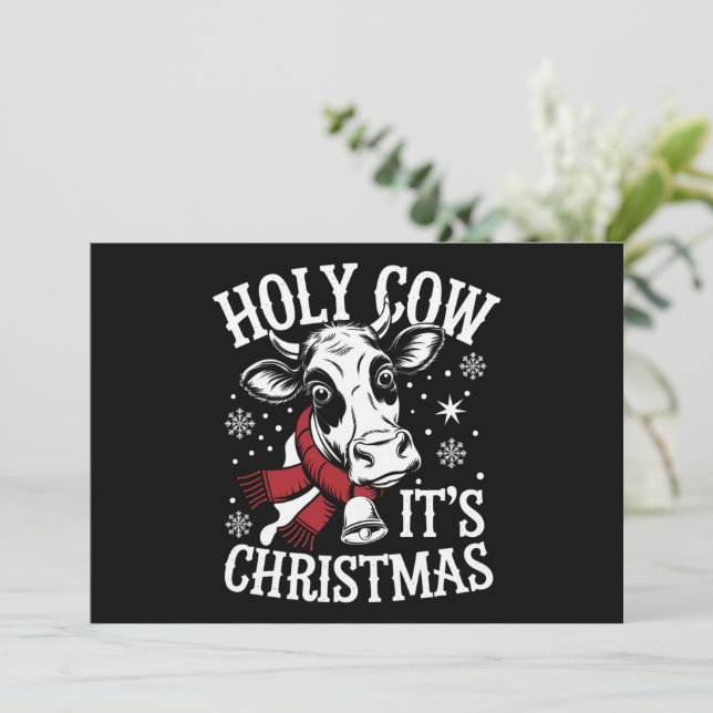 Heilige Kuh Es ist Weihnachten Funny Cow Lover Far (Stehend Vorderseite)