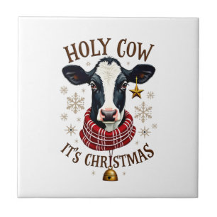 Heilige Kuh Es ist Weihnachten Lustiger Kuhliebhab Fliese