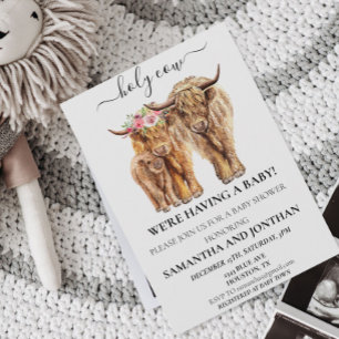 Heilige Kuh Highland-Kalb Baby Shower Paare Einladung