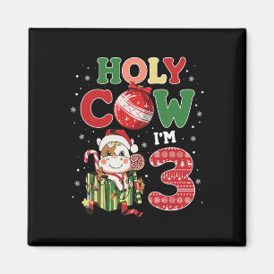 Heilige Kuh Ich bin 3 Geburtstag Junge 3. Kuh Farm Magnet