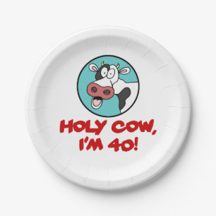Heilige Kuh Ich bin 40 Funny Cartoon Kuh Pappteller