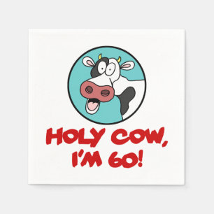 Heilige Kuh Ich bin 60 Funny Cartoon Kuh Napkin Serviette