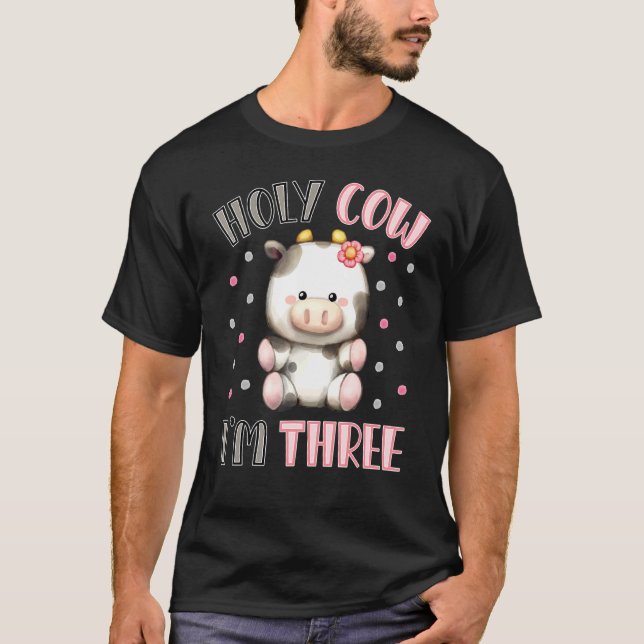 Heilige Kuh Ich bin drei Niedliche Landtiere 3. Ge T-Shirt (Vorderseite)