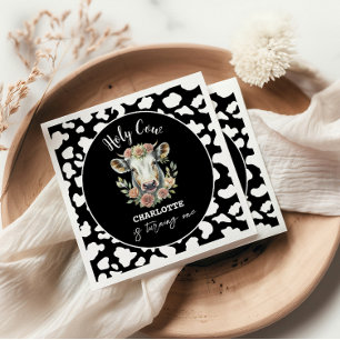 Heilige Kuh ich bin ein Kuh Mädchen 1. Geburtstag Serviette