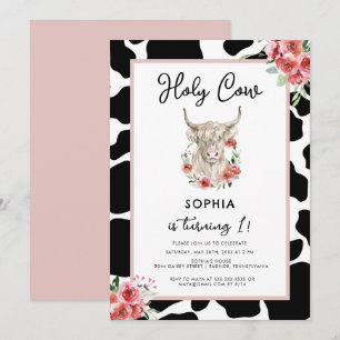 Heilige Kuh Ich bin ein rosa Geburtstag Einladung