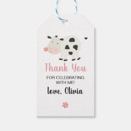 Heilige Kuh Ich bin ein rosa Gingham Daisy Geburts Geschenkanhänger