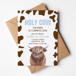 Heilige Kuh Ich bin eine blaue Karierte Geburtstag Einladung