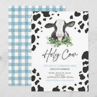 Heilige Kuh Ich bin eine Boy Ranch Farm Geburtstag Einladung