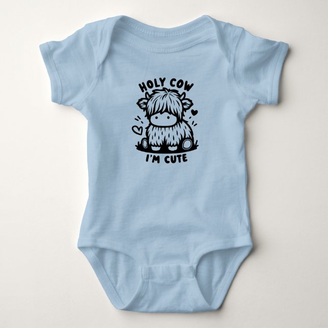 Heilige Kuh Ich bin Niedlich für Baby Bliss Strampler (Vorderseite)