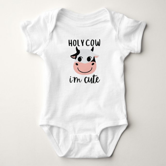 Heilige Kuh Ich bin niedlicher Kleinkinderkarosser Baby Strampler (Vorderseite)