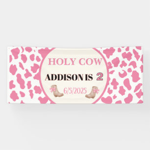 Heilige Kuh ich bin zwei Kuh Print Birthday Banner