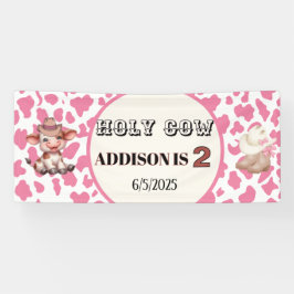 Heilige Kuh ich bin zwei Kuh Print Birthday Banner