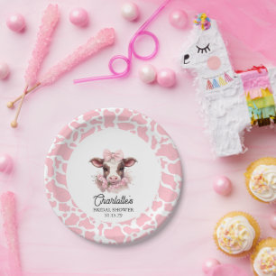 Heilige Kuh Pink Boho Babydusche Pappteller