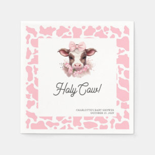 Heilige Kuh Pink Boho Babydusche Serviette
