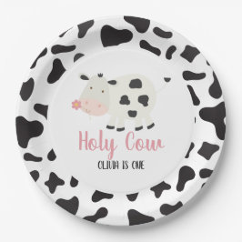Heilige Kuh Pink Daisy Kuh Print Birthday Pappteller