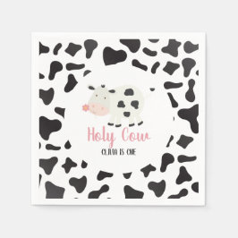 Heilige Kuh Pink Daisy Kuh Print Birthday Serviette