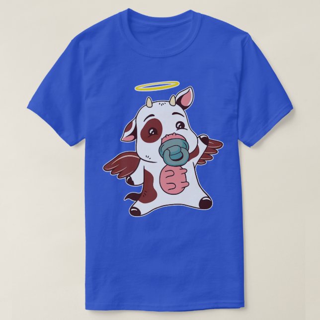 Heilige Kuh Pun Niedlich Kawaii Angel Baby Rind Ba T-Shirt (Design vorne)