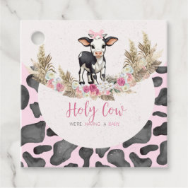 Heilige Kuh Rosa Kuh Druck Babydusche Geschenkanhänger
