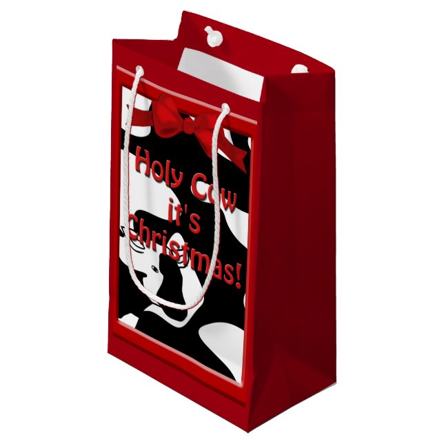 Heilige Kuh Weihnachten Sml GB Kleine Geschenktüte (Vorderseite Schrägansicht)