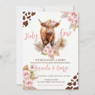 Heilige Kuh Wir haben eine Baby Girl Babydusche Einladung