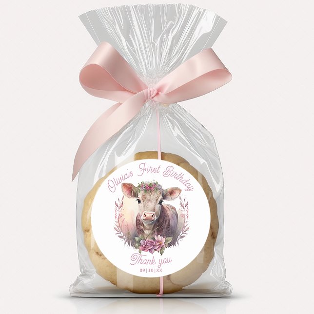 Heilige Kuh zum ersten Geburtstag Danke, Aufkleber (Von Creator hochgeladen)