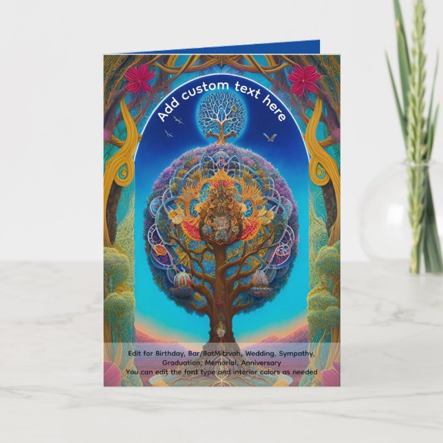Heilige Kunst Mystischer Baum des Lebens spirituel Karte (Vorderseite)