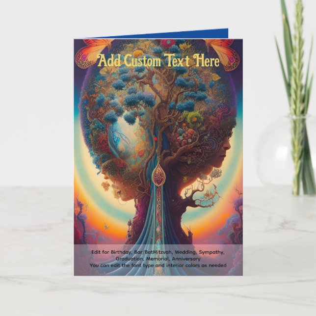 Heilige Kunst Mystischer Baum des Lebens spirituel Karte (Vorderseite)