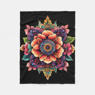 Heilige Lotos-Mandala-Blüten-Meditation  Fleecedecke
