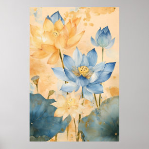 Heilige Lotus (Nelumbo nucifera), eine ikonische W Poster
