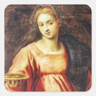 Heilige Lucia von Schweden Quadratischer Aufkleber