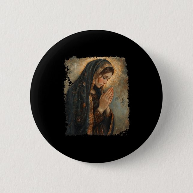 Heilige Maria betende Mutter Jesu Button (Vorderseite)