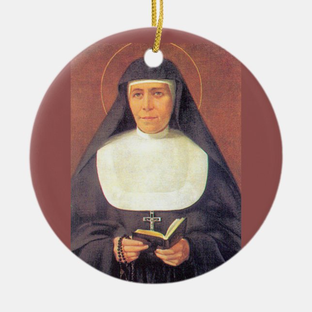 Heilige Maria Mazzarello* Weihnachtsverzierung Keramik Ornament (Vorne)