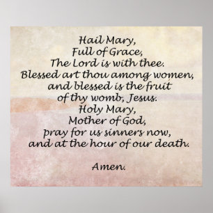Heilige Mary Gebet religiöse Zitate Worte Poster
