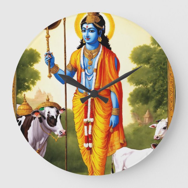 Heilige Momente: Ram Bhagwan Wall Uhr mit Göttlich (Vorderseite)